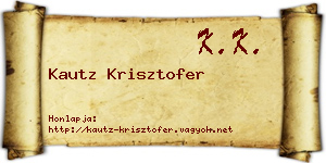 Kautz Krisztofer névjegykártya